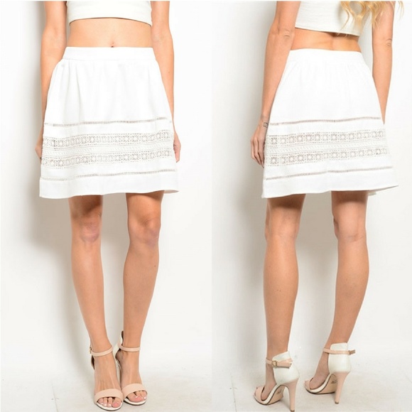 Very J Dresses & Skirts - White Crochet Skirt {Very J}